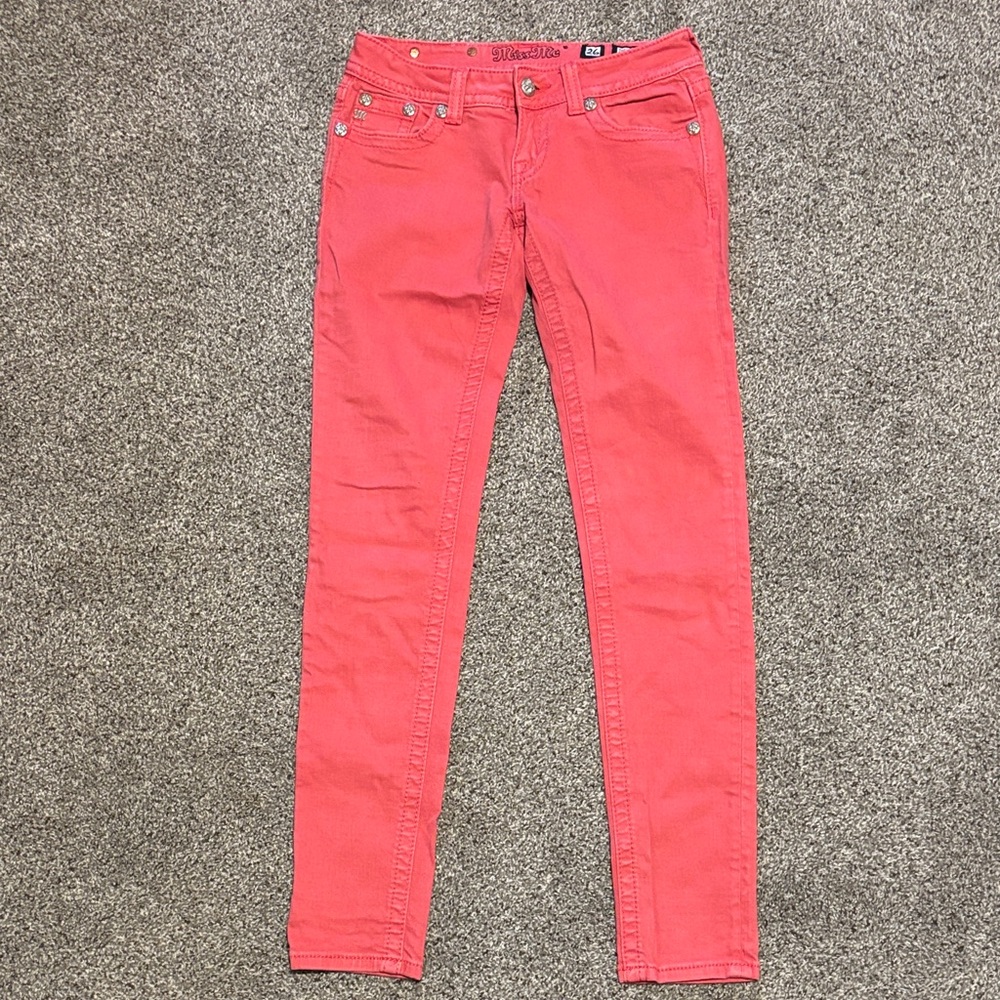 Miss Me Women’s Size 26 Cotton Blend Stretch Denim Embellished Skinny Jeans